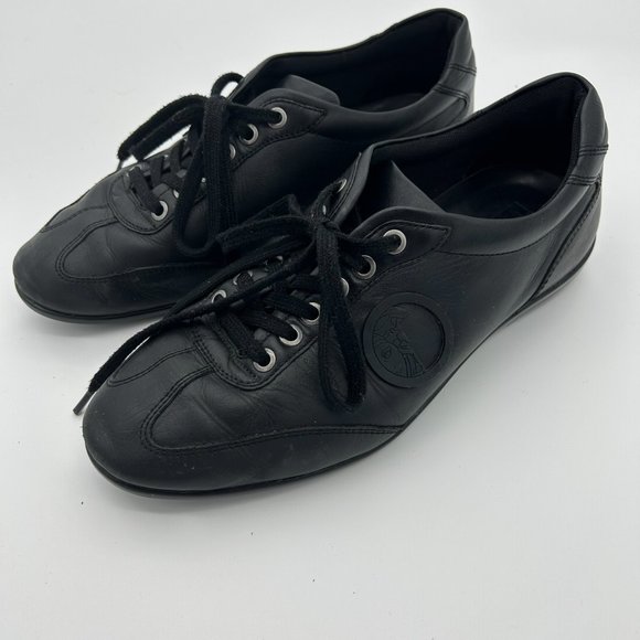 Versace Collection Black Leather Medusa Logo Shoes - Picture 2 of 12